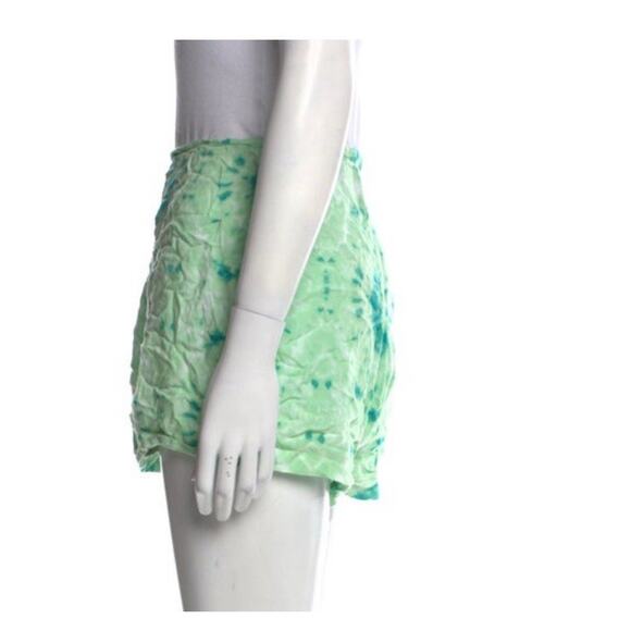Reformation Decade Shorts Green Tie Dye Back Zip Size 6 - Picture 2 of 4